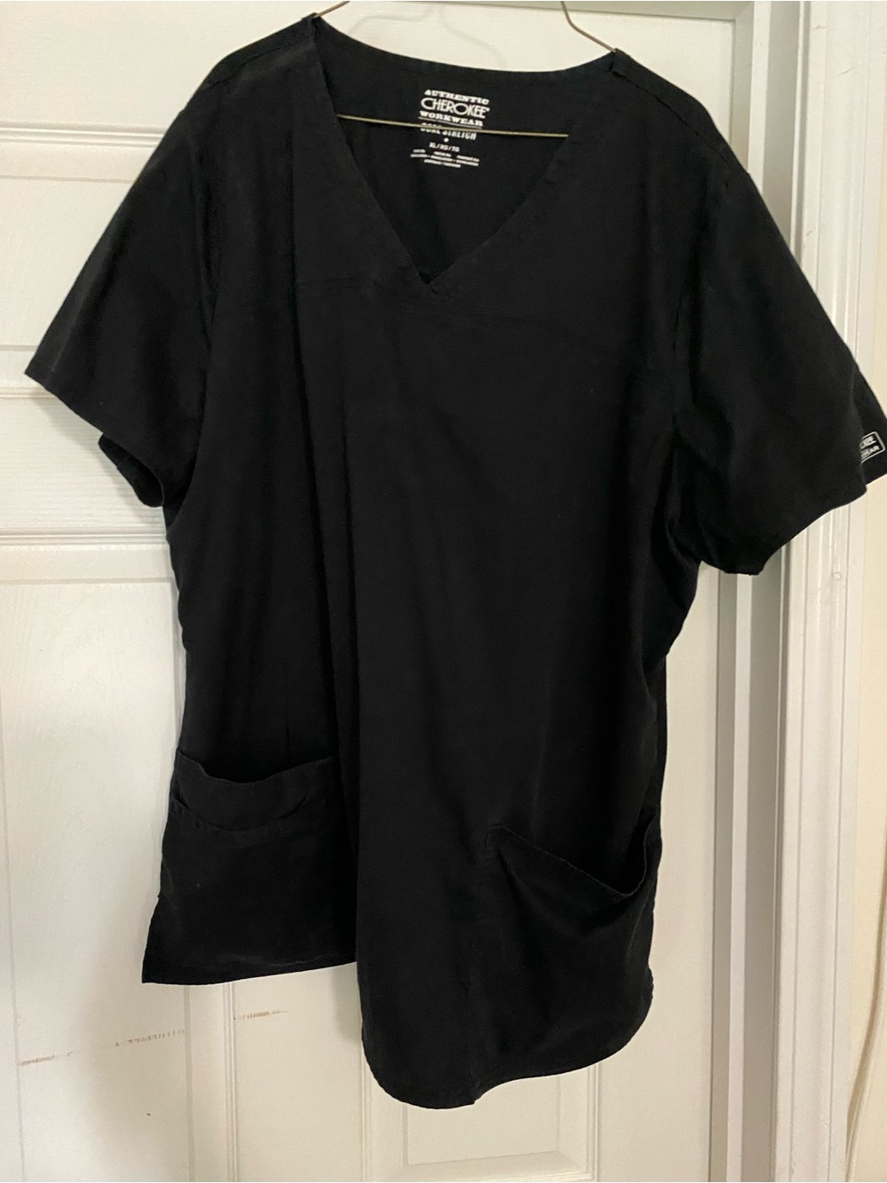 Cherokee Black V-Neck Short Sleeve Scrub Top